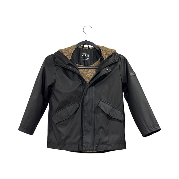 Zara Faux Shearling Rubberized Puffer Parka - Picture 3 of 7